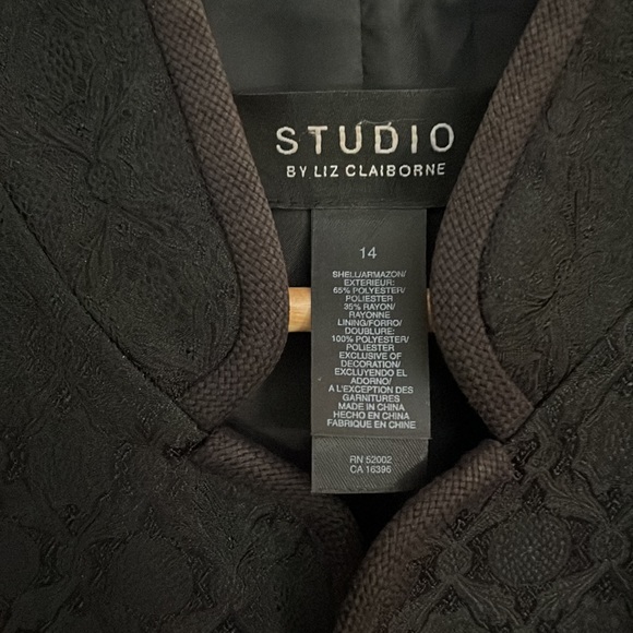 Liz Claiborne,14, open, lovely textured,poly/rayon, fully lined, versatile, EUC. - Picture 2 of 12